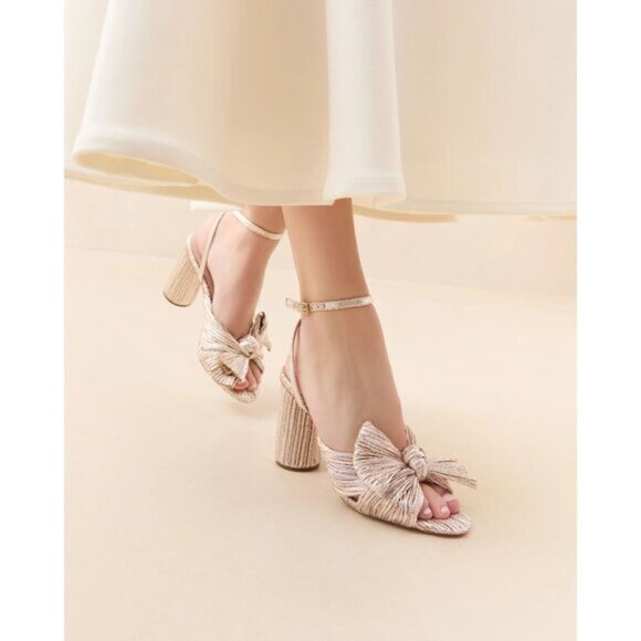 LOEFFLER RANDALL Camellia Knotted Sandal (Women) in Champagne Size US 8.5 - Picture 1 of 13